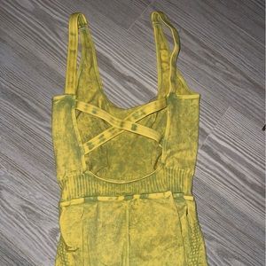 NEW! $98 FREE PEOPLE Movement Good Karma Onesie Pineapple Punch XS/S & M/L